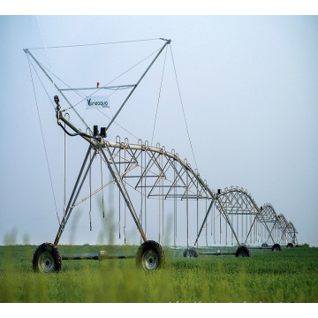 Equipo de riego de acero galvanizado de ruedas / sistema de riego de energía solar